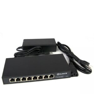 DSLRKIT ALL Gigabit 52V 120W 8 Ports 7 PoE Injector Power Over Ethernet Switch